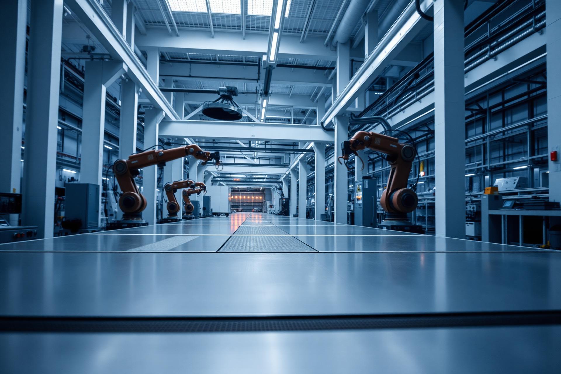 Linha de produção industrial moderna